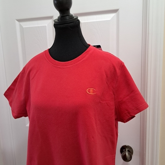 ❤️ New! Champion T-Shirt Dress Red Women's Large Cotton Blend Short Sleeve - Picture 6 of 14